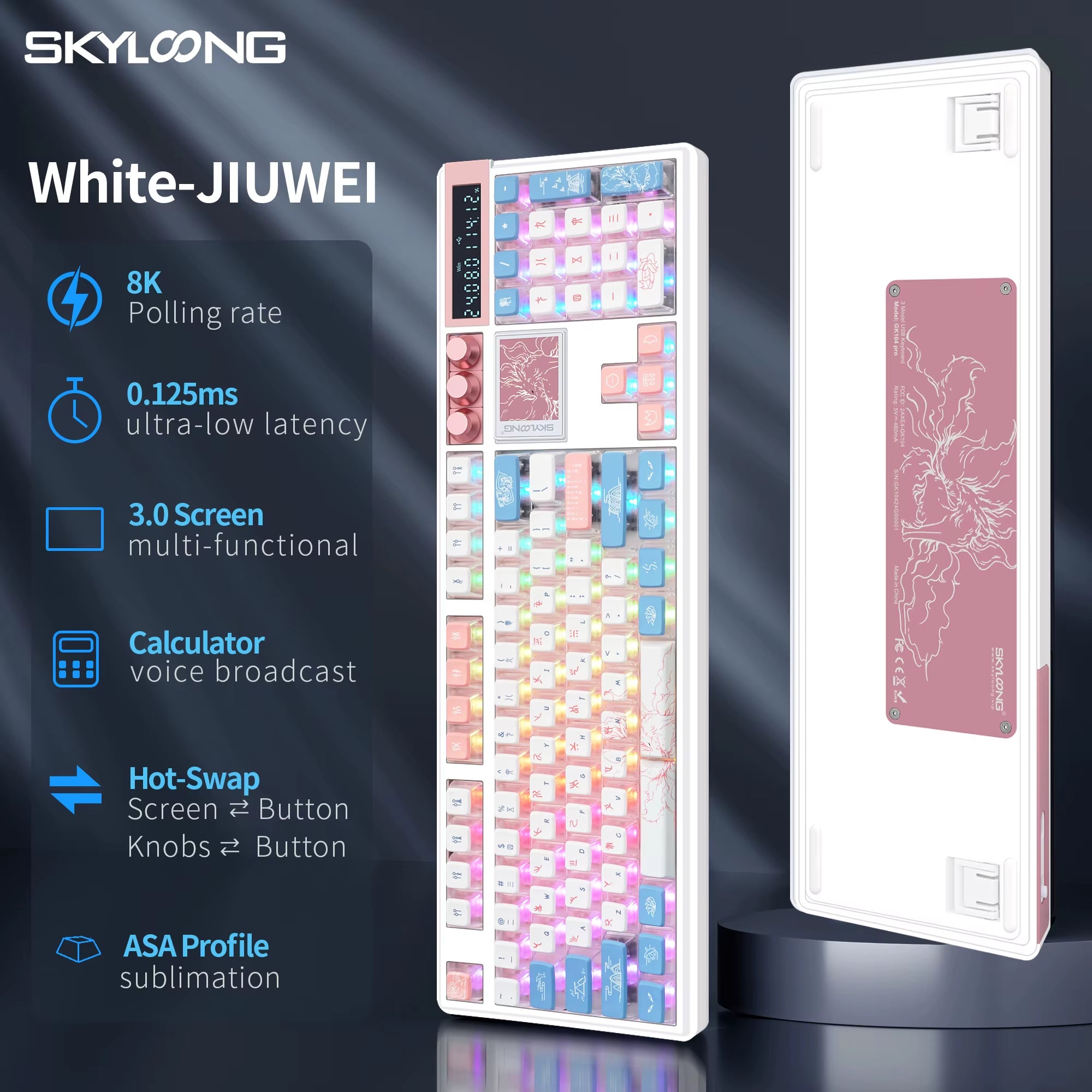 SKYLOONG GK104 Pro Wireless Mechanical Keyboard 100% Custom Keyboard Hot-Swapp Low-Noise Switch for PC Gamer Office Accessoies